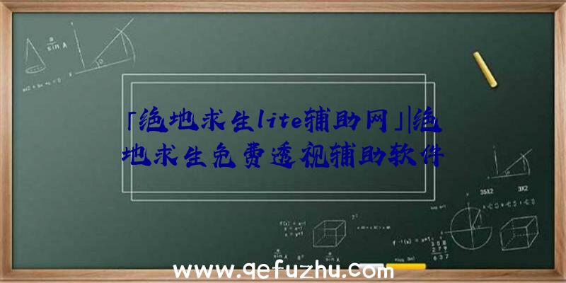 「绝地求生lite辅助网」|绝地求生免费透视辅助软件